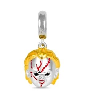 New Baby murder Chucky horror Halloween dangle silver charm for Pandora bracelet